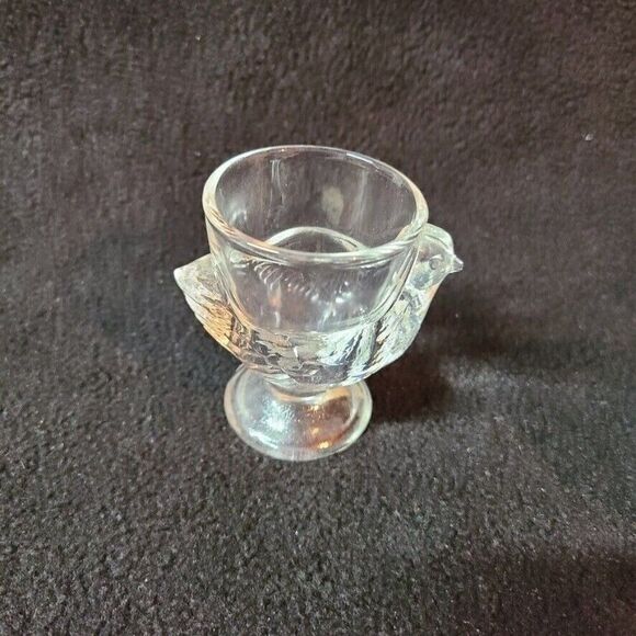 Vintage Abbott Collection Glass Chicken Egg Cup 2.5" Set of 3 - Picture 3 of 6
